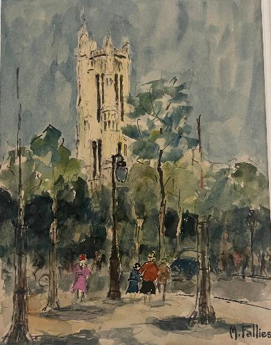 A Summer Day in the Gardens of the Tour Saint-Jacques (8" x 10")