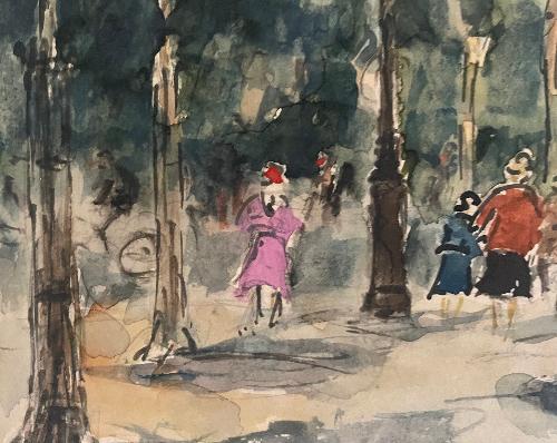 A Summer Day in the Gardens of the Tour Saint-Jacques (8" x 10")