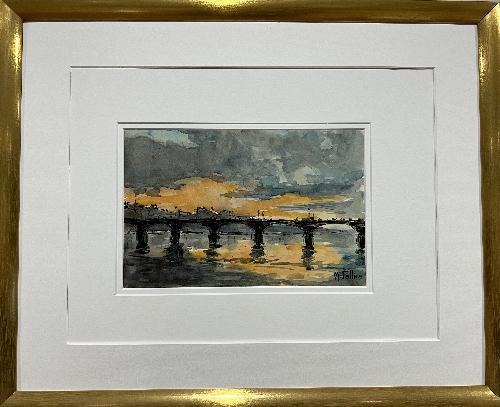 Paris Sunset on the Seine IV (10.25" x 6.75")