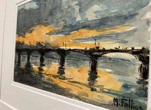 Paris Sunset on the Seine IV (10.25" x 6.75")