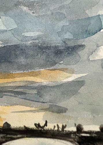 Paris Sunset on the Seine IV (10.25" x 6.75")