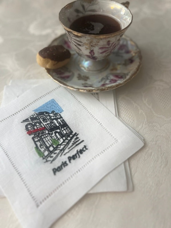 Paris Perfect Cocktail Napkins/Linen Coasters - Set of 6