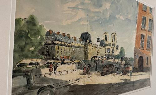 A Walk Along the Left Bank Near Saint Michel (12" x 19")