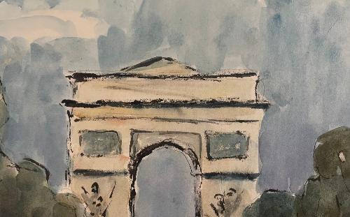 L'Arc de Triomphe en Autonne (8.5" x 11.5")