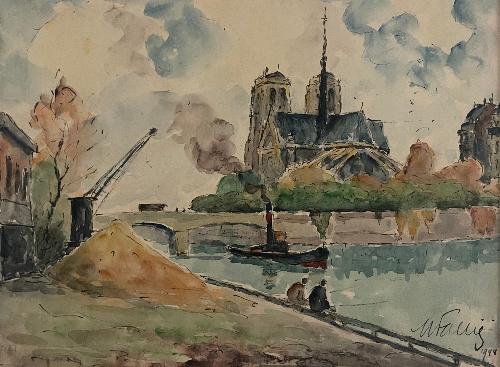 Majestic Notre Dame at the tip of Ile de la Cite’ (7.5" x 10")