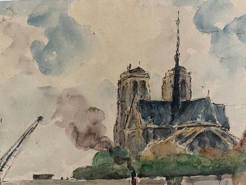 Majestic Notre Dame at the tip of Ile de la Cite’ (7.5" x 10")