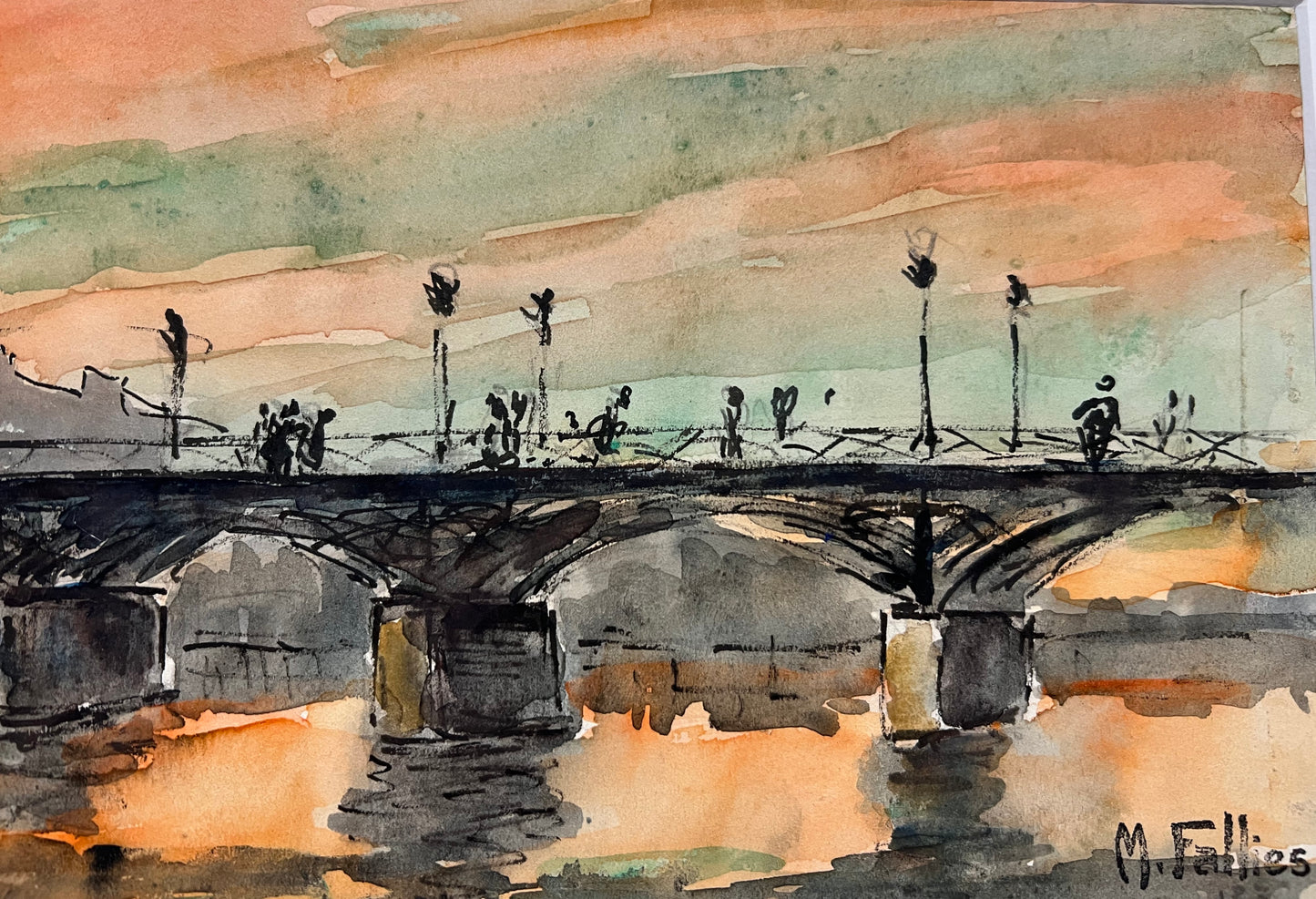 Paris Sunset on the Seine II (8.5" x 5.5")