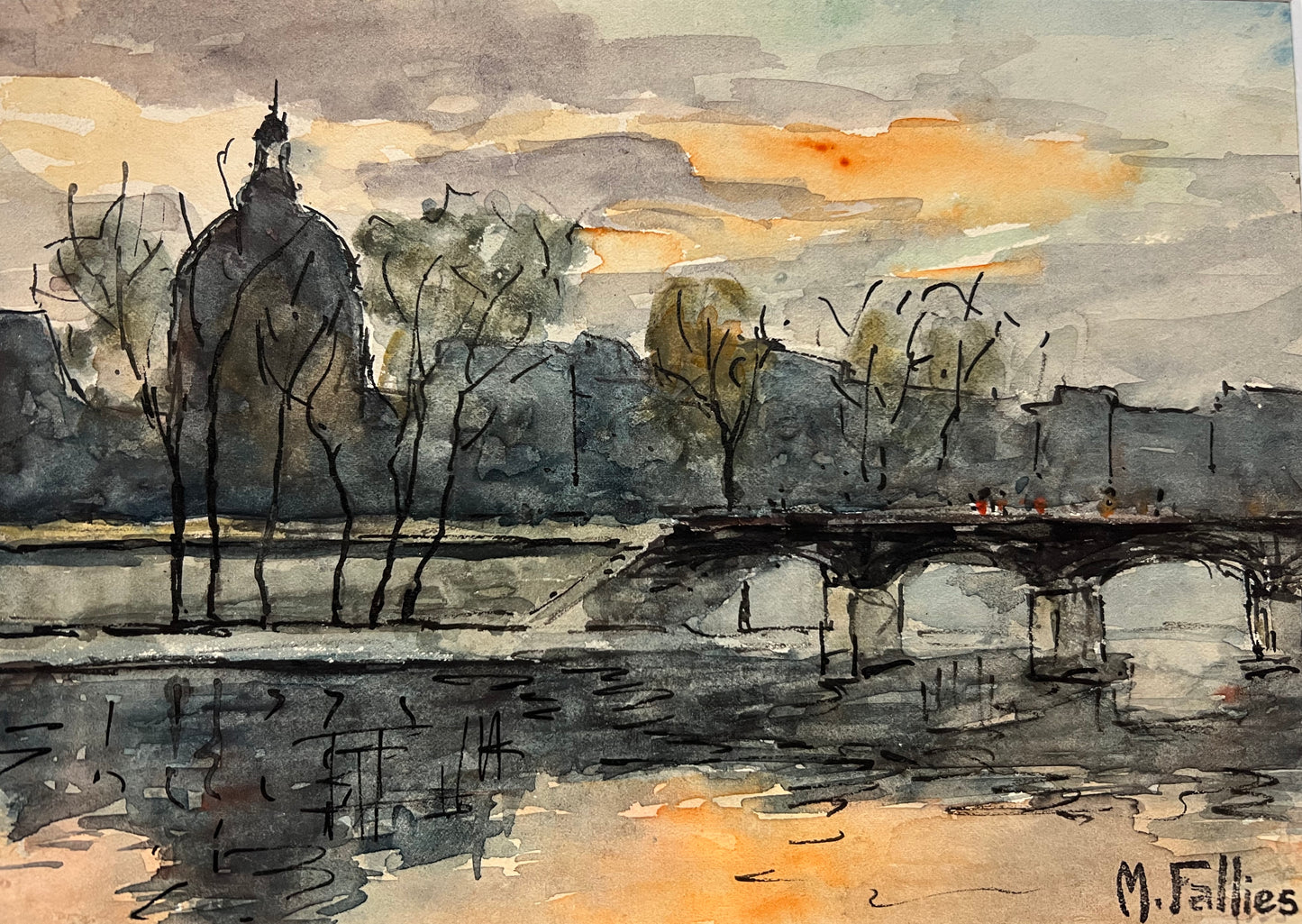Paris Sunset on the Seine III (8.75" x 6.25")