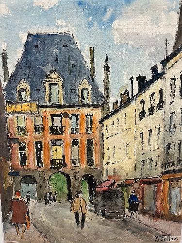 Entrance to Place des Vosges (9.25" x 12")