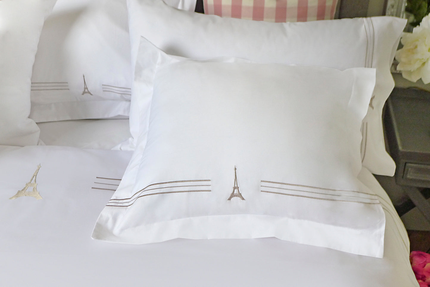 Eiffel Tower Luxury Square Throw Pillow Cover (1 pc)